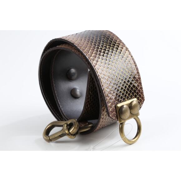 Vintage Snake Print Leather Wide Waist Belt Size L Textured Statement Italy main image 6